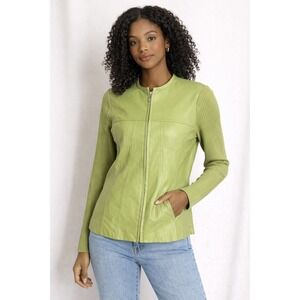 Escapde- Vintage‎ Vibrant Green Leather Jacket Size L